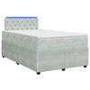 vidaXL Cama box spring com colch&atilde;o Cinzento-claro 120 x 200 cm Veludo