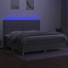 vidaXL Cama box spring c/ colchão e LED 200x200 cm tecido cinza-claro