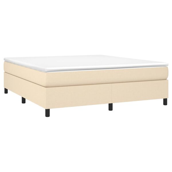 vidaXL Cama com molas/colch&atilde;o 180x200 cm tecido cor creme