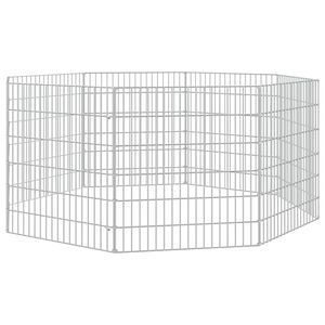 vidaXL Recinto exterior p/ animais 8 painéis 54x60cm ferro galvanizado