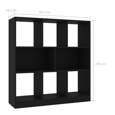 vidaXL Estante 97,5x29,5x100 cm contraplacado preto
