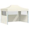 vidaXL Tenda dobr&aacute;vel profissional festas 3 paredes 3x4m a&ccedil;o cor creme