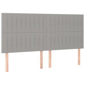 vidaXL Cabeceira Cinza Claro 180x5x118/128 cm Tecido