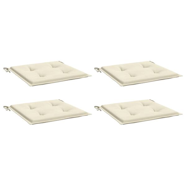 vidaXL Almofadões p/ cadeiras jardim 4pcs 40x40x4 cm oxford cor creme