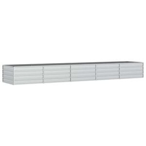 vidaXL Canteiro elevado de jardim 400x80x45cm a&ccedil;o galvanizado prateado