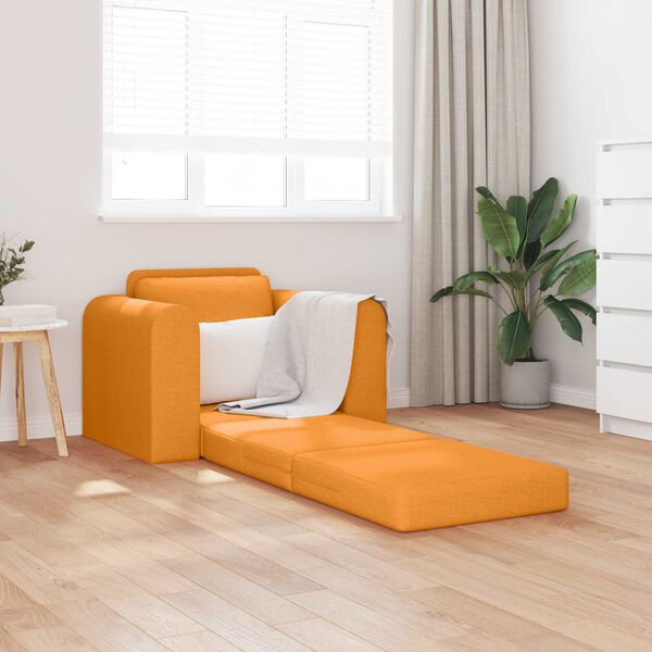 vidaXL Sof&aacute;-Cama Amarelo Escuro 98 x 71 x 83 cm tecido