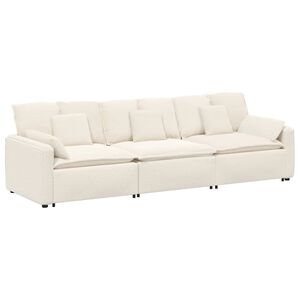 vidaXL Sof&aacute; modular com almofadas creme