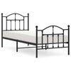 vidaXL Estrutura de cama com cabeceira e p&eacute;s 90x190 cm metal preto