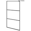 vidaXL Divis&oacute;ria de chuveiro vidro transparente ESG 115x195 cm preto