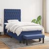 vidaXL Cama com molas/colch&atilde;o 90x190 cm tecido azul