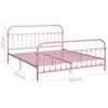 vidaXL Estrutura de cama 180x200 cm metal rosa
