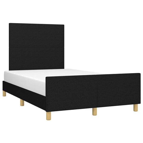 vidaXL Estrutura de cama sem colch&atilde;o preto 120x190 cm tecido