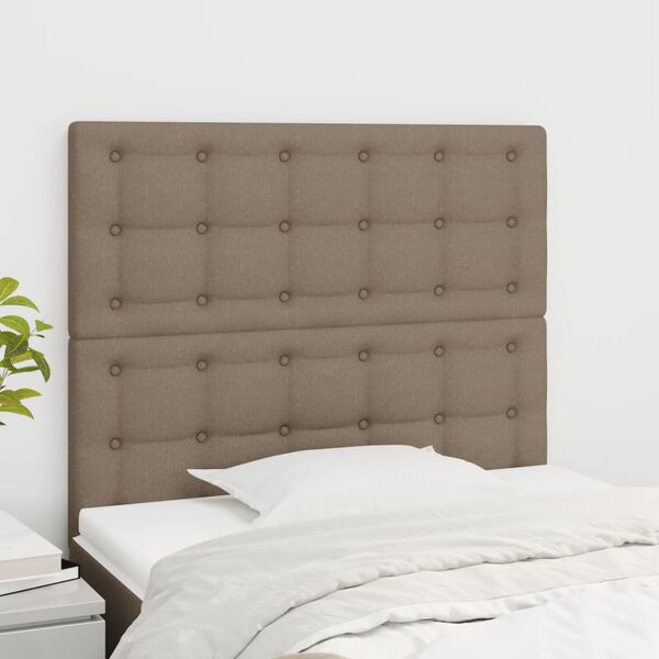 vidaXL Cabeceira Taupe 80x5x118/128 cm Tecido