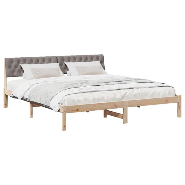 vidaXL Estrutura da cama com cabeceira Marrom e taupe 180 x 200 cm
