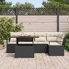 vidaXL Conjunto de Sof&aacute; de Jardim 6 pcs Preto Rattan Sint&eacute;tico