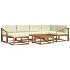 vidaXL Conjunto de Sof&aacute;s para Exterior 7 pcs Natural e Creme