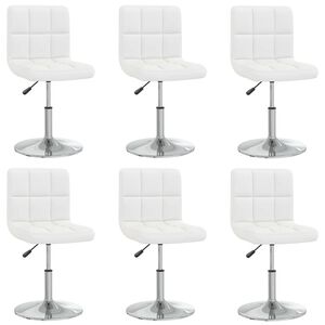 vidaXL Cadeiras de jantar 6 pcs couro artificial branco