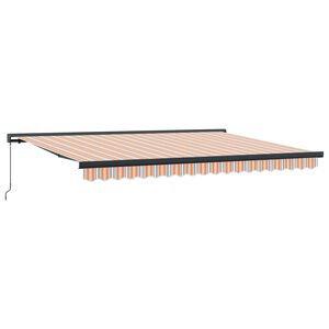 vidaXL Toldo Retr&aacute;til Laranja e Cinza 400 &times; 300 cm Lona e Alum&iacute;nio