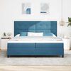 vidaXL Cama Box Spring LED com colch&atilde;o Azul Escuro 200 x 200 cm tecido