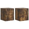 vidaXL Gabinete de Canto Montado na Parede 2 pcs Carvalho Fumado