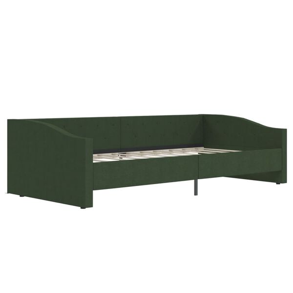 vidaXL Sofá-cama c/ colchão e saída USB 90x200 cm tecido verde-escuro