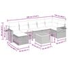 vidaXL 8 pcs conjunto sof&aacute;s de jardim com almofad&otilde;es vime PE preto