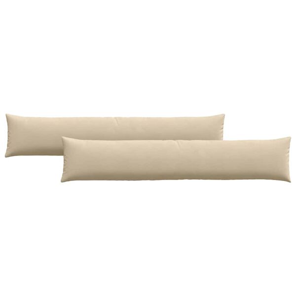 vidaXL Travesseiros de Sof&aacute; 2 pcs Creme 200 x 40 cm tecido