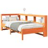 vidaXL Cama com estante sem colch&atilde;o 90x200cm pinho maci&ccedil;o castanho-mel