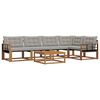 vidaXL Conjunto de Sof&aacute;s para Exterior 6 pcs Cinza Natural e Claro