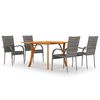 vidaXL 5 pcs conjunto de jantar para jardim cinzento