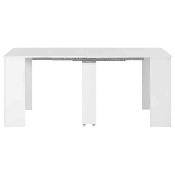 vidaXL Mesa de jantar extens&iacute;vel 175x90x75 cm branco brilhante