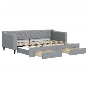 vidaXL Sof&aacute;-cama c/ gavet&atilde;o e gavetas 80x200 cm tecido cinzento-claro