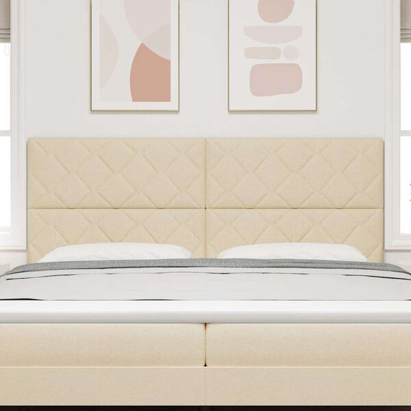 vidaXL Cabeceira Creme 200 cm tecido