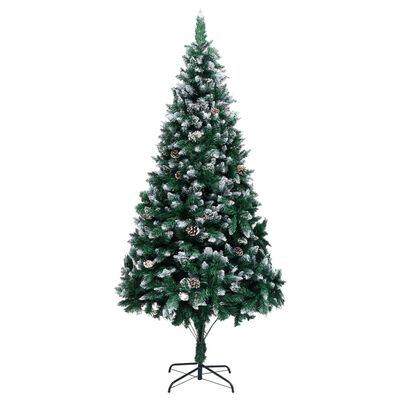 vidaXL Árvore de Natal artificial com pinhas e neve branca 240 cm