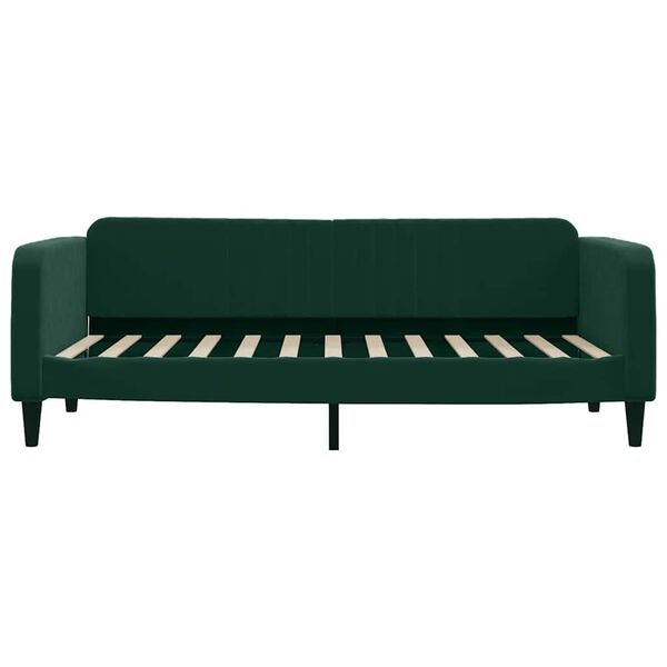 vidaXL Sof&aacute;-cama com colch&atilde;o 100x200 cm veludo verde-escuro