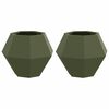 vidaXL Floreira 2 unid. Verde Oliva 50 x 50 x 40 cm A&ccedil;o