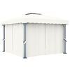 vidaXL Gazebo com cortina 3x3 m alumínio branco nata