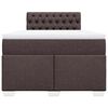 vidaXL Cama boxspring com colch&atilde;o 120x190 cm tecido castanho-escuro