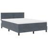 vidaXL Cama Box com colch&atilde;o Cinza Escuro 140 x 200 cm Veludo