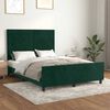 vidaXL Estrutura de cama sem colch&atilde;o 140x190 cm veludo verde-escuro