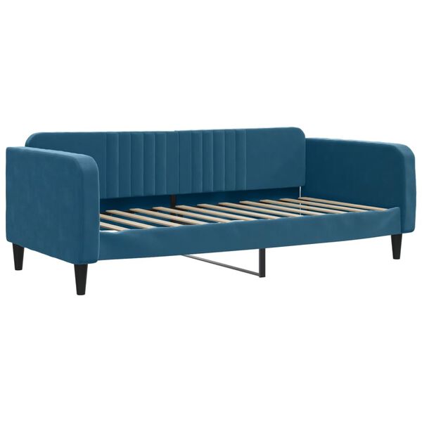 vidaXL Sofá-cama com colchão 90x200 cm veludo azul