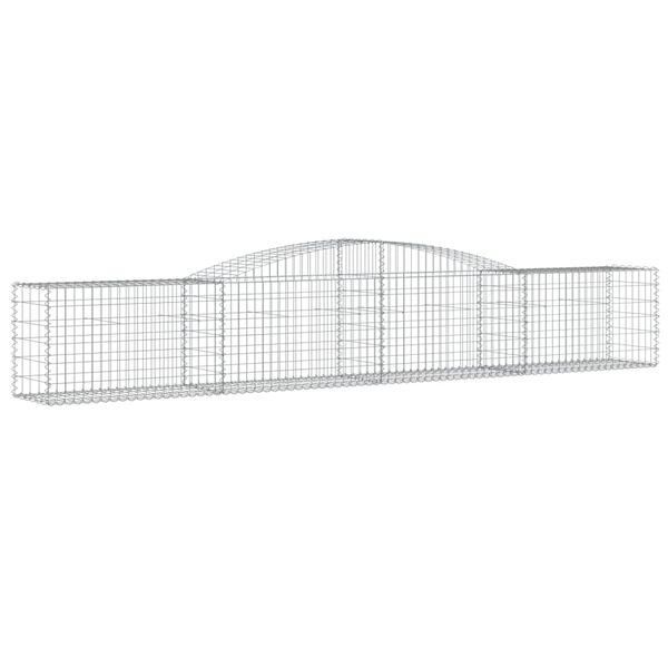 vidaXL Cestos gabião arqueados 8 pcs 400x50x60/80 cm ferro galvanizado