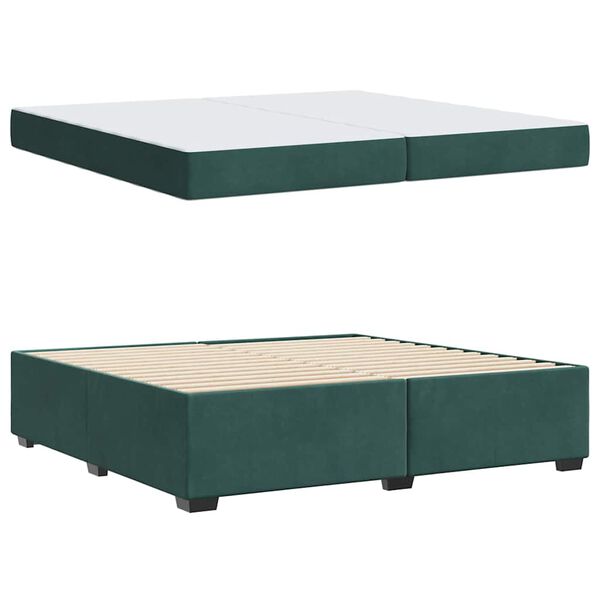 vidaXL Estrutura da Cama com colch&atilde;o Verde Escuro 200 x 200 cm tecido
