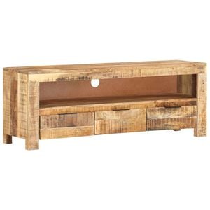 vidaXL M&oacute;vel de TV 110x30x40 cm madeira de mangueira &aacute;spera