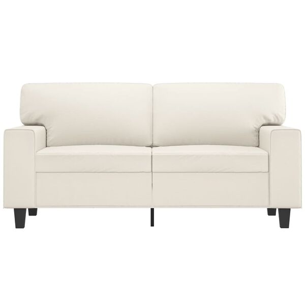 vidaXL Sof&aacute; de 2 lugares 120 cm couro artificial cor creme