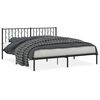 vidaXL Estrutura de cama em metal com cabeceira 180x200 cm preto