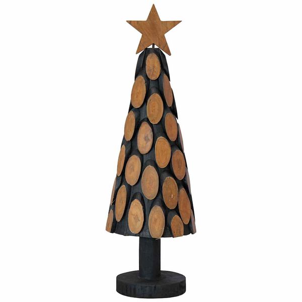 vidaXL Árvore de Natal Castanho 60 cm Madeira de teca maciça