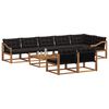 vidaXL Conjunto de Sof&aacute;s para Exterior 9 pcs Natural e Preto