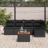 vidaXL Conjunto de Sof&aacute; de Jardim 6 pcs Preto vime PE