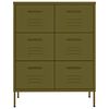 vidaXL Armário com gavetas aço 80x35x101,5 cm verde-azeitona